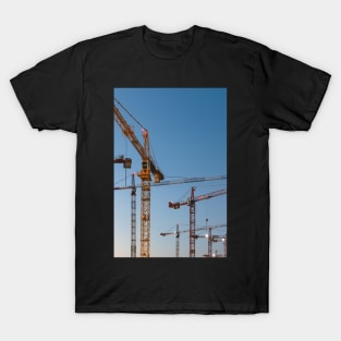 Cranes against clear blue sky T-Shirt